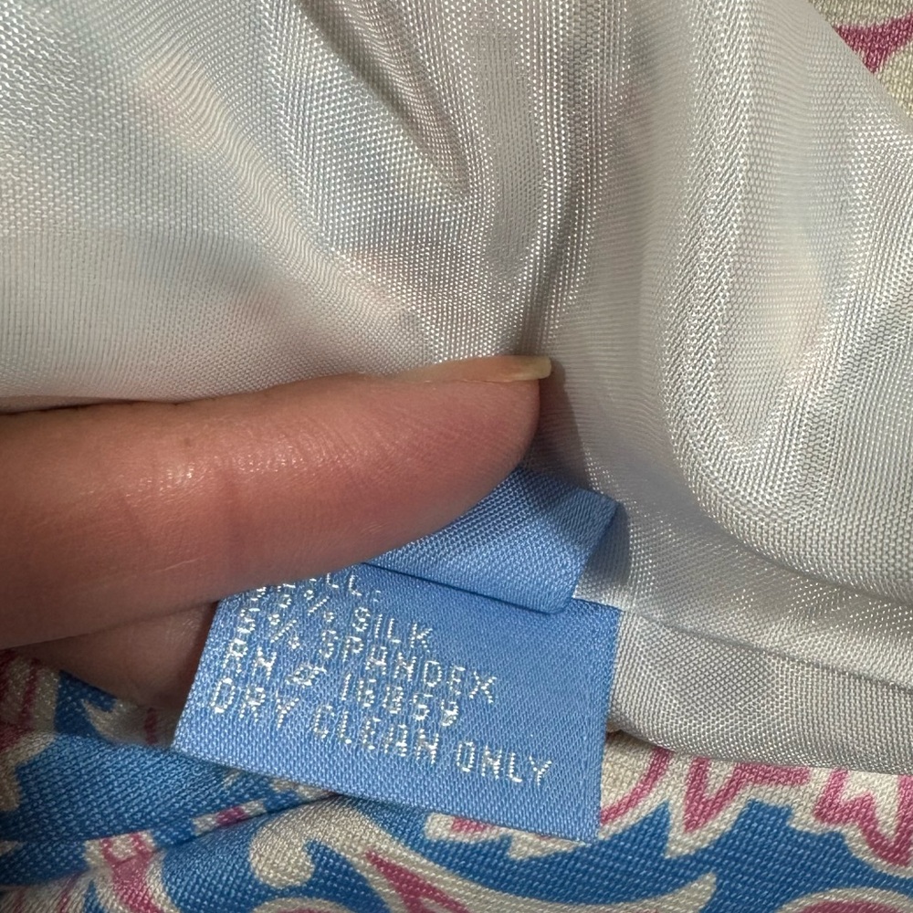J. McLaughlin Fully Lined Blue 95% SILK Dress EUC - Picture 9 of 12